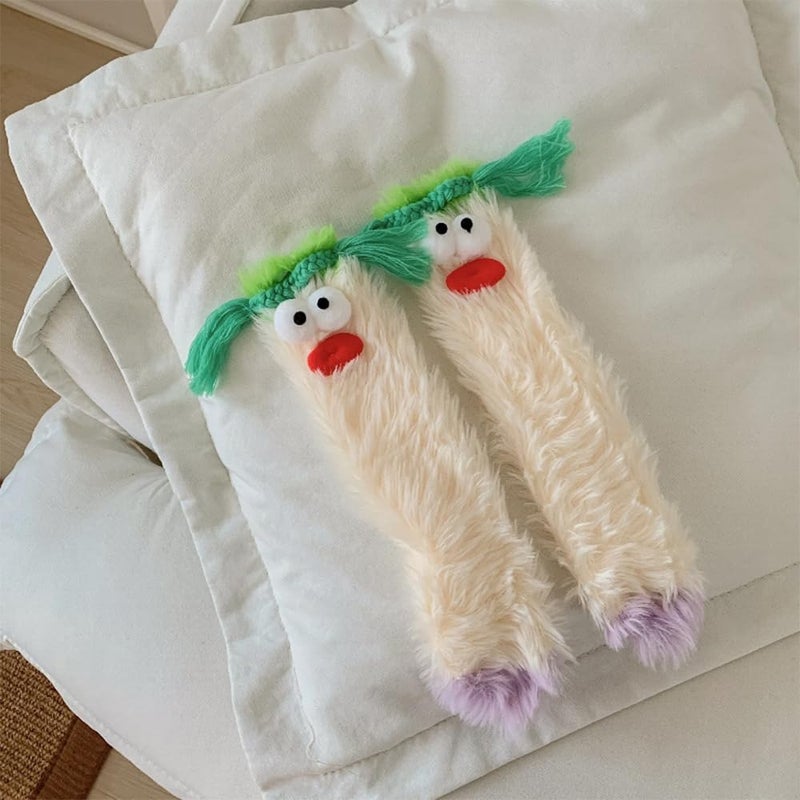 TFTSR Crazy Funny Fuzzy Silly Socks for Kids Women,Girls Fluffy Slipper Novelty Fun Socks,Boy Men Cute Cozy Soft Animal Socks - Image 2